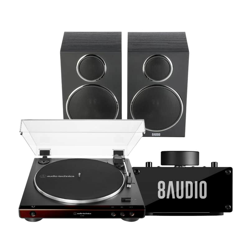 Audio-Technica AT-LP60X Automatic Belt-Drive Stereo Turntable (Brown) Bundle image 1