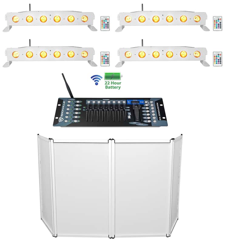 Rockville RFAAW DJ Facade Booth+(4) Wireless DMX Battery Strip Lights+Controller image 1
