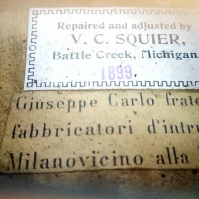 1728 Violin Luthier Giuseppe Carlo Fratelli Fiscer Milan Italy XVIII V.C.Squier image 4