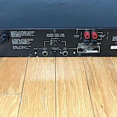 Crown Micro-Tech 1000 Silver & Black Professional 2 Spc Rack Mount Stereo Power Amplifier, Tested image 8
