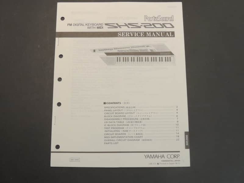 Yamaha SHS-200 Service Manual image 1