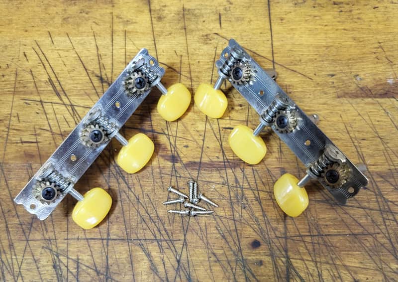 Vintage 1970's Made in Korea 3x3 Fancy Guitar Tuners Acoustic  Installation Screws Luthier Parts #7 image 1