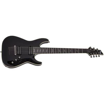 Schecter C-7 Blackjack Gloss Black 7-String Electric Guitar + Hard Case - NEW image 2