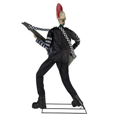 Skeleton Punk Metal Rocker 6 ft Animatronic Guitar Rock N Roll Halloween Prop Mohawk image 3