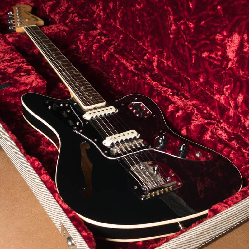 Fender FSR Thinline Jaguar 50th Anniversary 2012 Gloss Black MIJ w/ G&G Tweed Case image 1