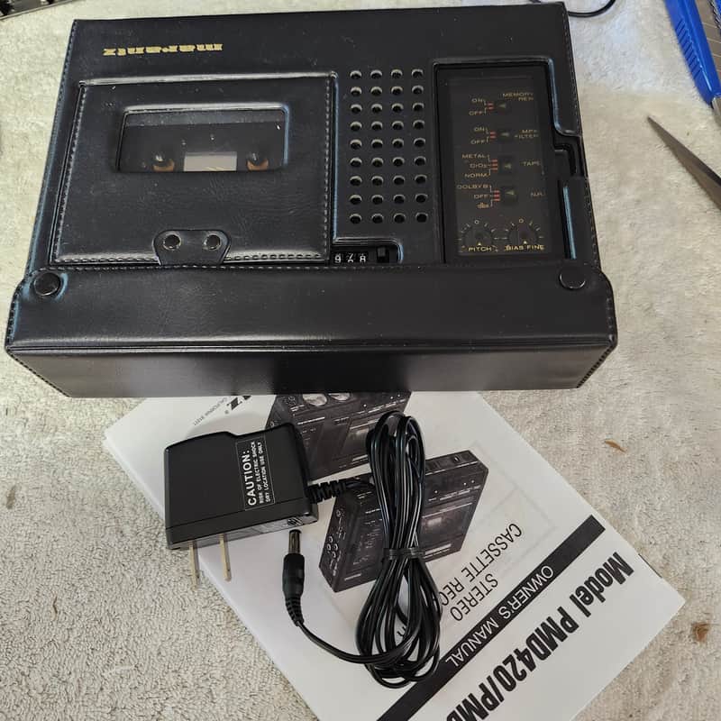 Super Clean Marantz PMD430 CP430 Rebuilt 3-Head Portable Cassette W/Accessories image 1