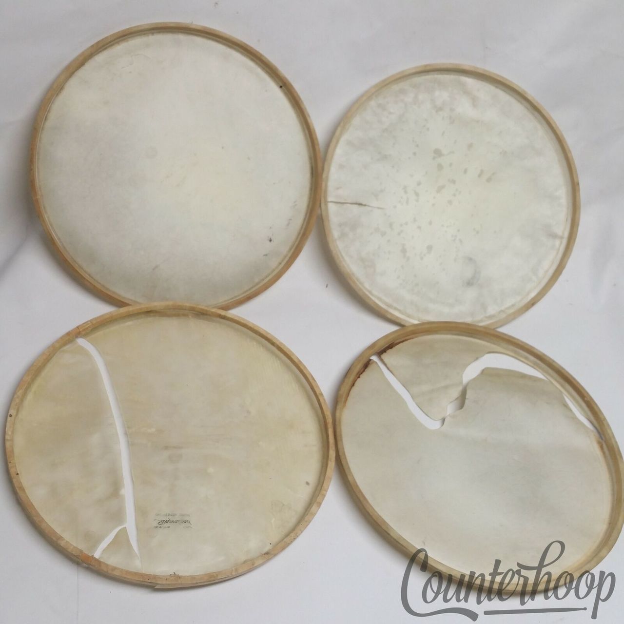 Slingerland 4x 14"Calf Skin Snare/Tom Drum 1 Resonant 3 Batter Heads Vintage 50s — main photograph