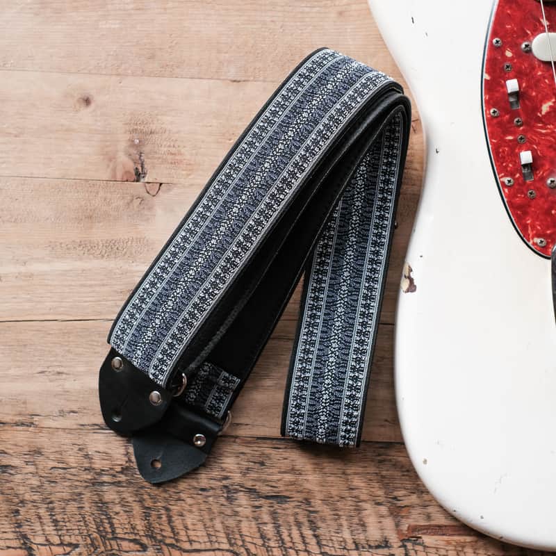 Vintage Blue 60s/70s Hippie Guitar Strap / Handmade in the UK / Case Candy image 1