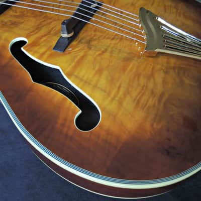 DYNAMIC Metropolitain VSB - Custom Thinline ES Jazz Guitar Exotic Amboyna Burl Top, Ebony Board image 10