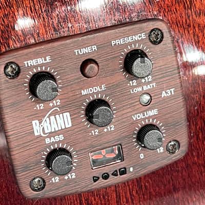 Tanglewood TW45-VS Sundance  Solid Cedar/Mahogany Super Folk Cutaway with Electronics  Vintage Sunburst Gloss made in the UK image 8