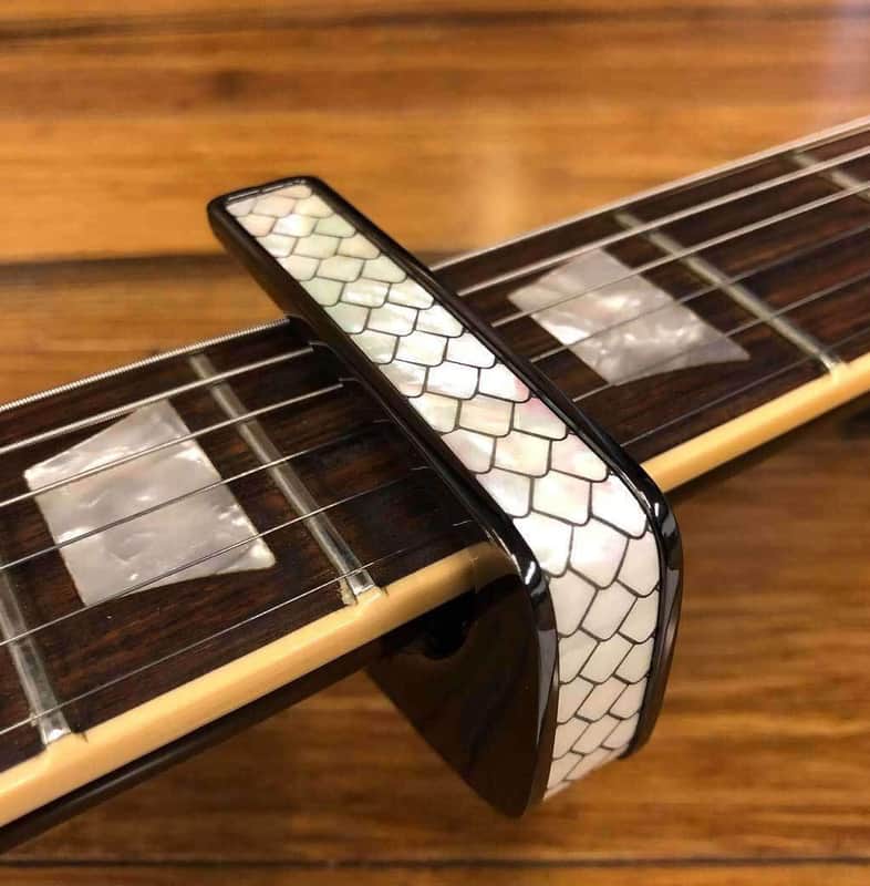 Thalia Premium Series Guitar Capo - Pearl Dragon Scales, Black Chrome image 1