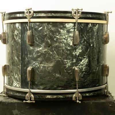 1950s Slingerland 14x22 Black Diamond Pearl Radio King Bass Drum image 4