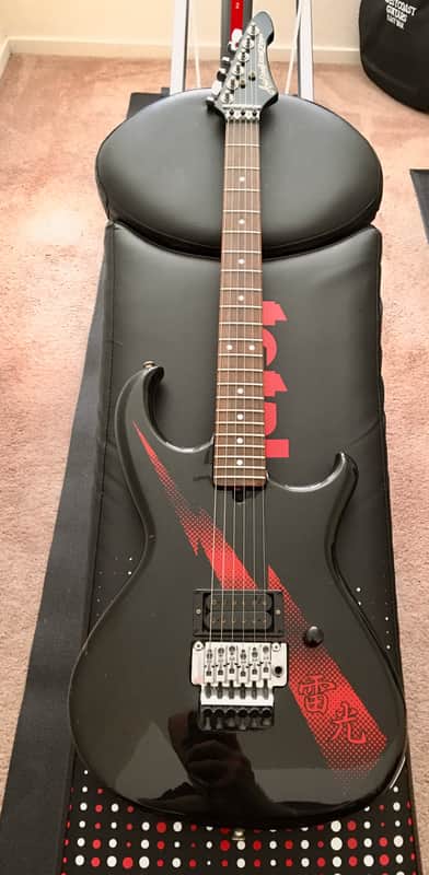 Aria Pro II RS Inazuma 1984 Black/Red Lightening Bolt | Reverb