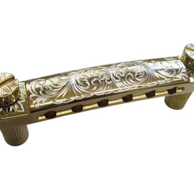 Gold Guitar Vintage Engraved Top LP SG Style Stopbar Tailpiece image 1