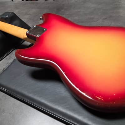 1962 Fender Musicmaster Sunburst FLAME Neck PRE-CBS Brazilian Rosewood slab board Maroon Burst American Vintage 60s 1960's USA baby stratocaster 3/4 short scale figured Music Master guitar image 6
