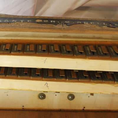 8423 - Antique Wood Sante Crucianelli & Figli Piano Accordion MM 34 60 - FIXER UPPER FOR PARTS OR REPAIR image 6