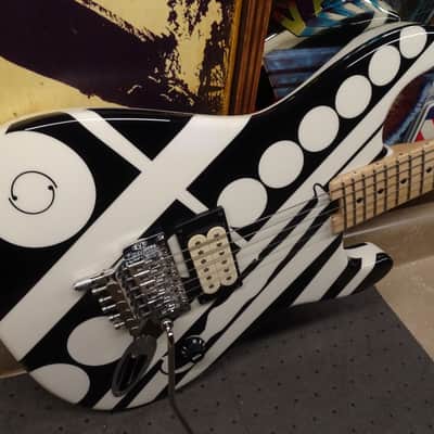 EVH Striped Series "Circles/See Ya" 2014--The OG --Titanium and Brass Hot Rodded- - Gloss Black/White image 17