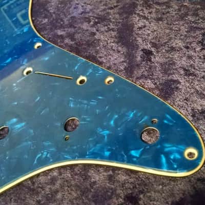 1990s Mighty Mite Blue Pearl B/W/B 3ply SSH Start Pickguard image 3
