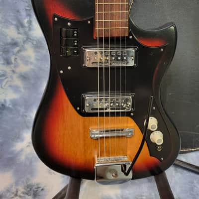 Vintage RARE 1965 Kawai made Prestige Solid Body Dual Pickup Pro Setup New Strings Original Deluxe Soft Shell Case image 2