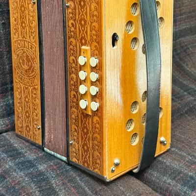 Hohner C#/D  diatonic accordion 2815 pokerwork “presswood”  melodeon image 2