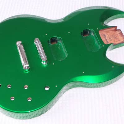 Warmoth Body Candy Green Diamondback Offset Doublecut Lightweight Mahogany image 2