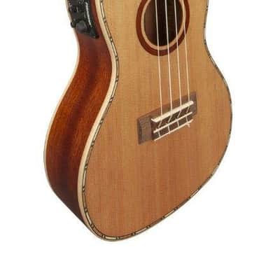 Mint Lanikai CDST-CEC Acoustic Electric Solid Cedar Top Cutaway Ukulele with Gig Bag image 4