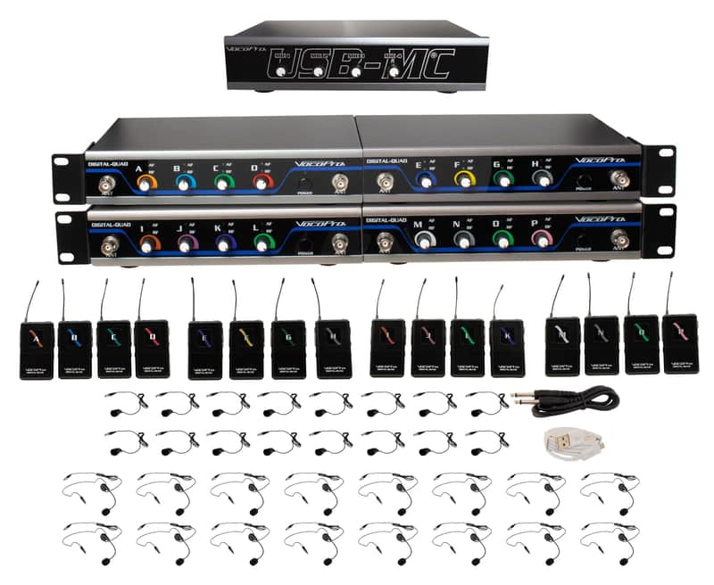 VocoPro Wireless Headset, 16 ch. WL Microphone/USB Interface pkage Play image 1