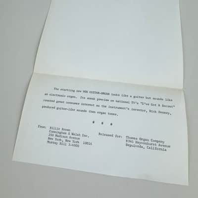 Vox / Thomas Organ 12-Piece Dealer Press Kit 1966 image 10