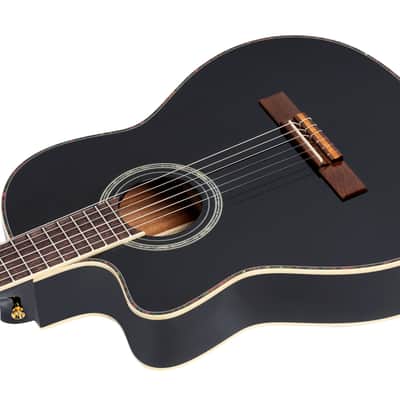 Ortega RCE145LBK Family Series Pro Solid Spruce Top Mahogany Neck Cutaway Nylon 6-String Classical Acoustic-Electric Guitar w/Gig Bag For Left Hand Player image 9