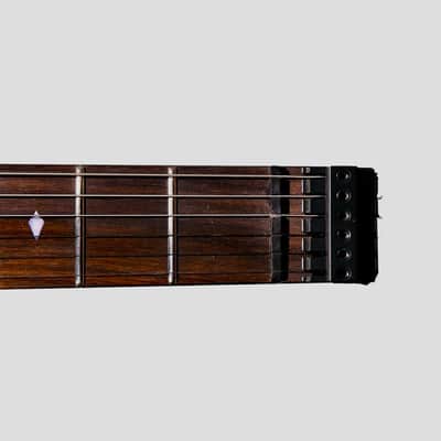 BootLegger Guitar Spade Gibson Scale 24.75 Headless Guitar With Case 2022 Honey Clear image 5