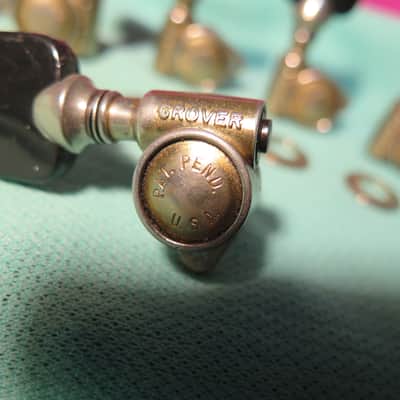 RARE vintage 1963 Grover Pat Pend nickel tuners for Gibson Les Paul es 335 175 sg flying v 330 image 7