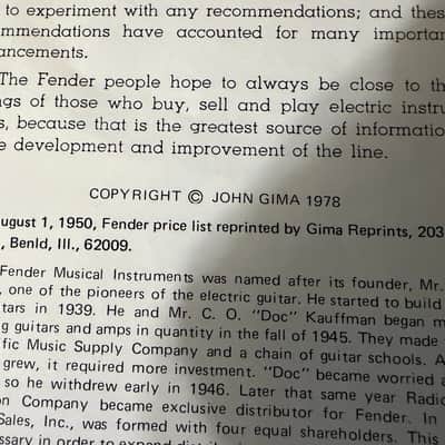 Fender 1955 Catalog Reprint Stratocaster Telecaster Precision Bass StringMaster 2 3 4 Neck Deluxe Twin Amp Band Master Pro Bassman Super Tremolux Tweed Princeton champ image 3
