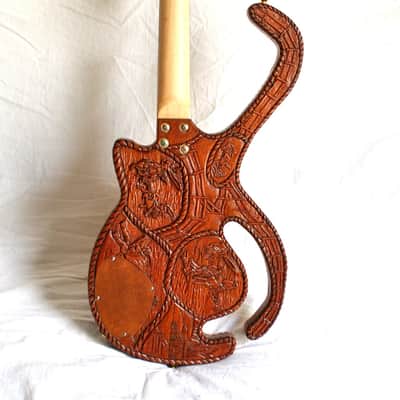 Light & Blue Country guitar, unique image 6