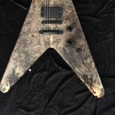 Flying V Custom Shop (Used)  Buckeye Burl Top Handcrafted Black Diamond USA image 4