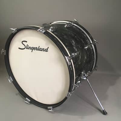 Vintage 1962 Slingerland Chicago Niles USA American Bass Drum 14x20 Black Diamond Pearl Limited Edition Gene Krupa image 6