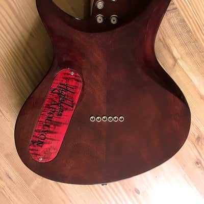 Highline Guitars Apollyon Deluxe 6 String Hardtail Guitar 2017 Black and Red Burst image 10