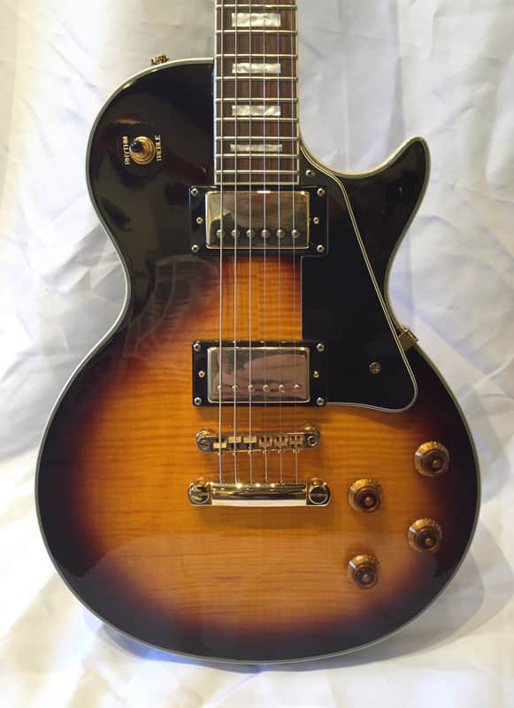 epiphone les paul custom tobacco sunburst Epiphone Les Paul Custom Flame Maple Tobacco Burst