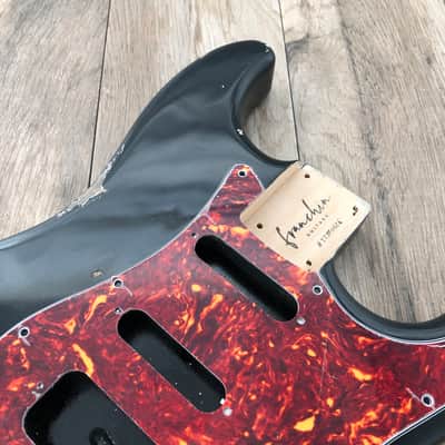FRANCHIN Mercury guitar body Heavy Relic Aged Black 100% Nitro Lacquer HSS Light Weight Poplar Stratocaster-Strat-S-Style Made in Italy - Stock piece #22990626 image 7
