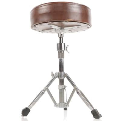 Vintage Tama Titan Brown Leather Style Drum Throne Stool Seat Chair #35240 image 10