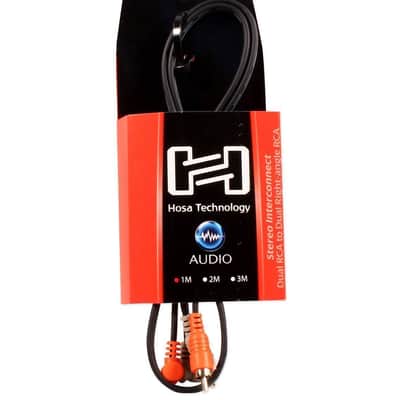Hosa CRA-201R Dual RCA - RCA Right Angle 3 Foot Cable image 2