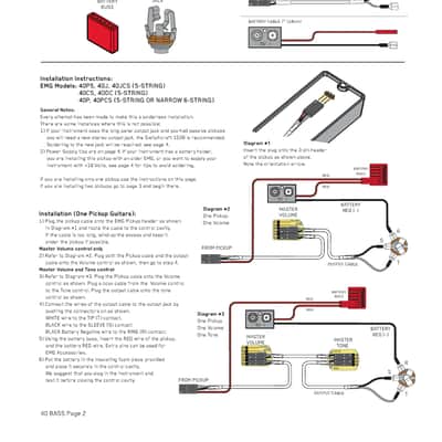 EMG 40DC Active Dual Coil Bass Pickup~Red~5 String Basses~4 Inch Length~USA~New image 5