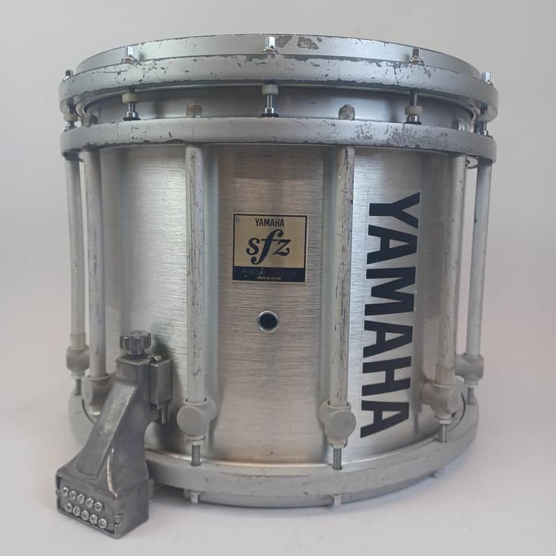 Yamaha 12x14"SFZ Brushed Chrome Marching Snare Drum Japan Die-Cast Rims 9214U image 1
