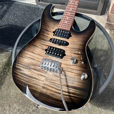 Suhr Modern Plus HSH with Pau Ferro Fretboard Flamed Top Trans Charcoal Burst image 2