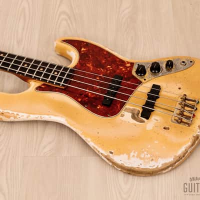 1964 Fender Jazz Bass Pre-CBS Vintage Bass Olympic White w/ Gold Hardware, Case image 9