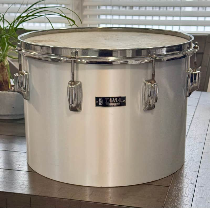 Tama 14 inch concert tom 80s - Metallic White image 1