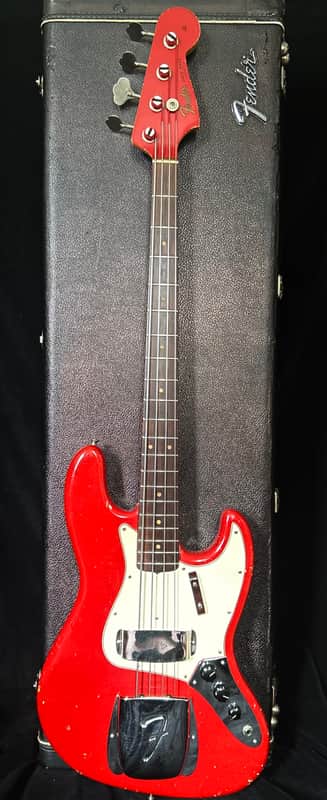 RARE Pre-CBS ‘64 Fender Jazz Bass in Orig’l Dakota Red w Matching Headstock image 1