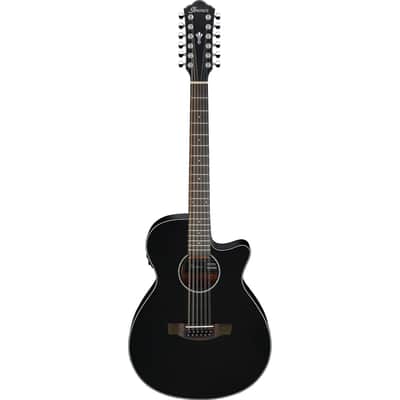 Ibanez AEG5012 AEG Series Single-Cutaway 12-String Acoustic Electric Guitar, Black image 10