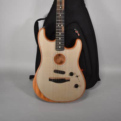 2019 Fender American Acoustasonic Stratocaster Transparent Sonic Blue w/Bag image 1
