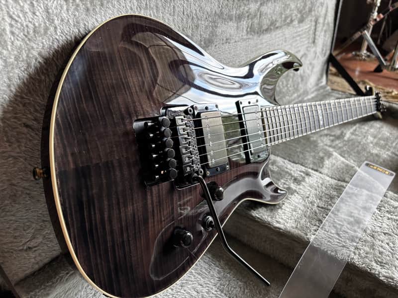 2014 ESP E-II Horizon-III FR EMG STBLKSB - LIKE NEW - EMG’s Floyd Rose Flame Top Neck-Thru VIDEO! image 1