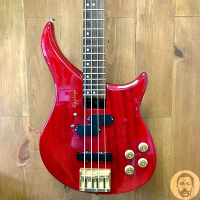 1998 Epiphone EBM-4 EBM 4 String Bass - Cherry w/ Epiphone Case image 1